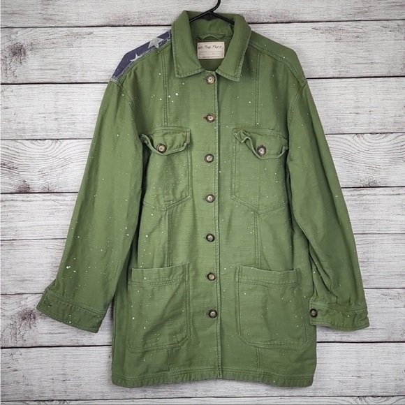 Free People Patriotic Spruce USA American Flag
Boho Patchwork Coat Jacket - Picture 2 of 7